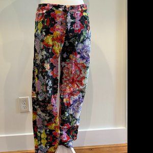 Denim Floral Pants